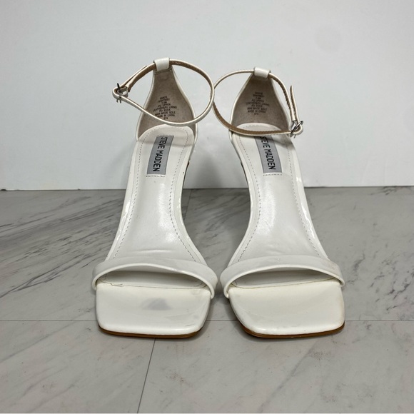 Steve Madden Shaye Square Toe White Heeled Sandal 7 1/2 M - Picture 2 of 14